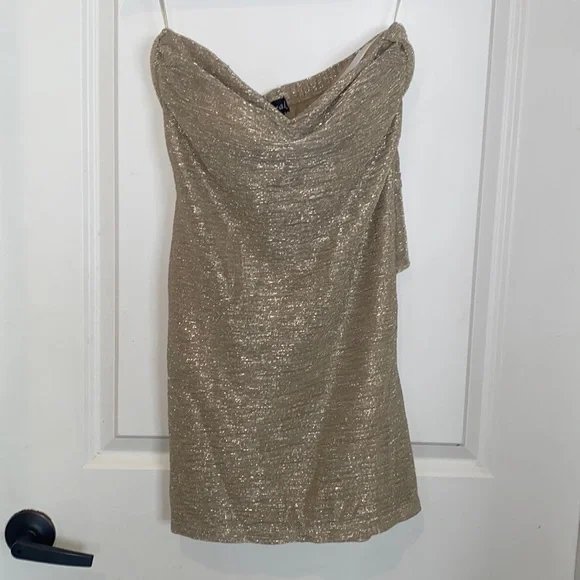 gold wet dress Gold Venus Wetlook Dress – Di Petsa main image 1